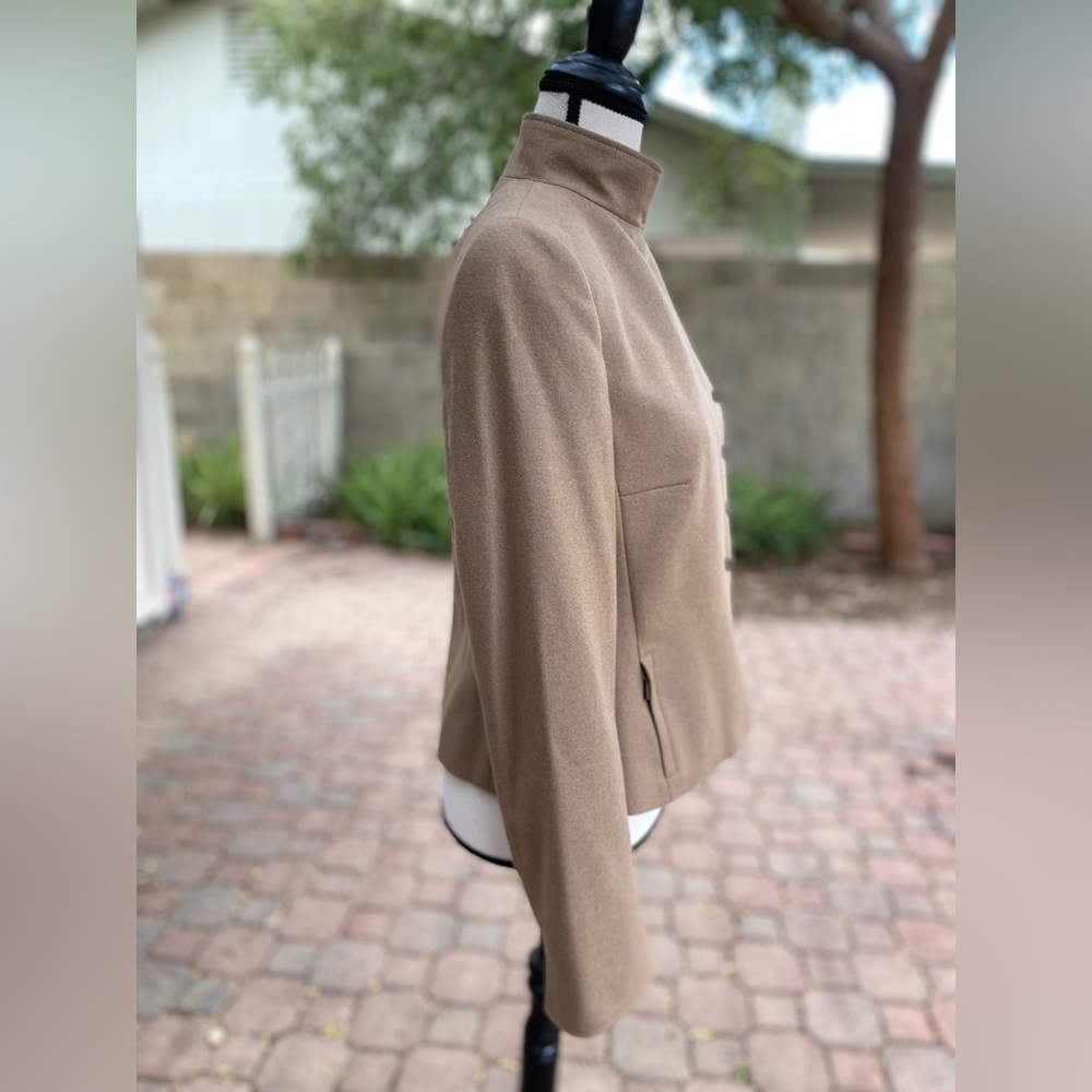 Akris Punto camel color wool angora military style jacket- Small/6 - Picture 6 of 9